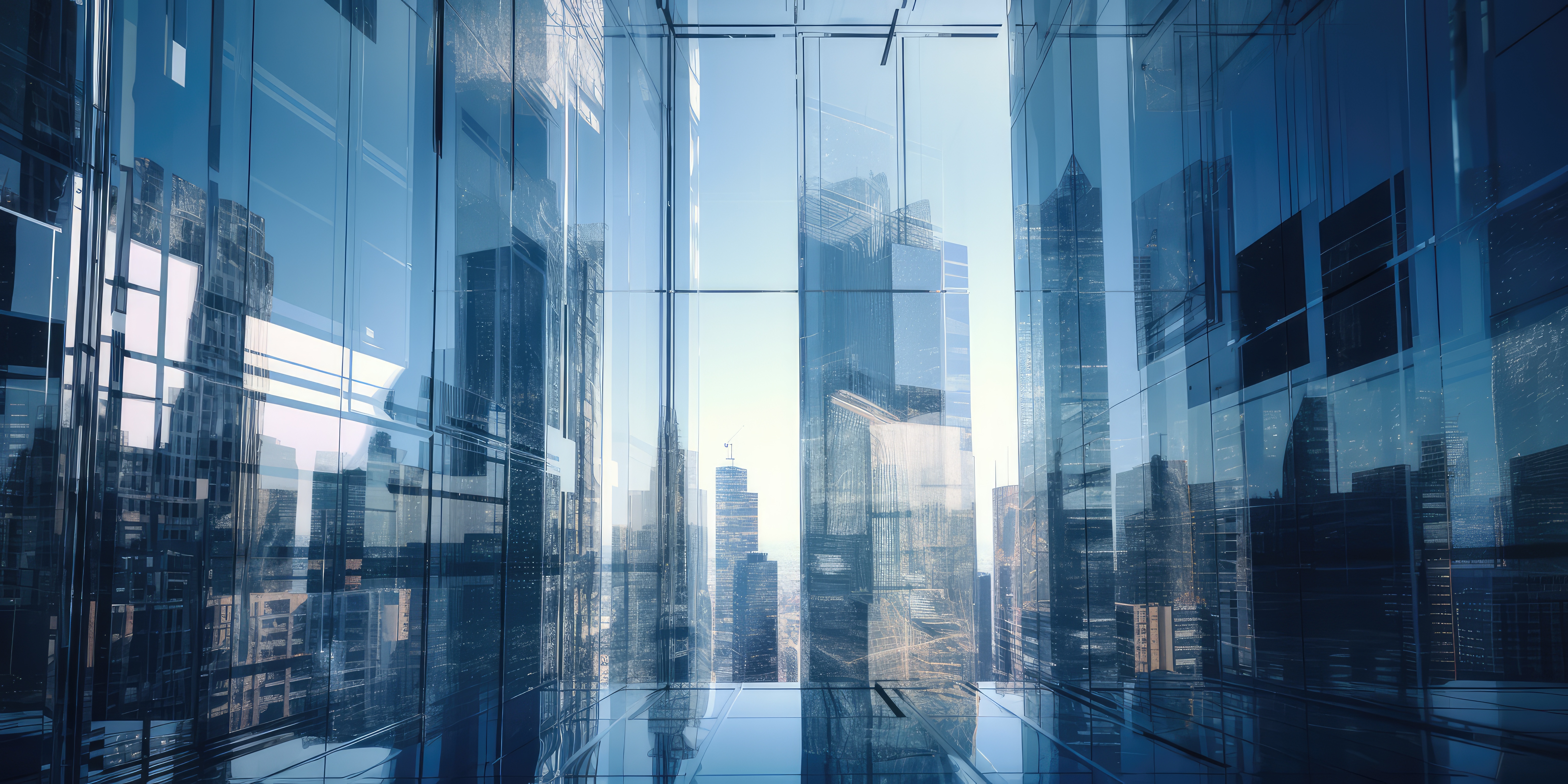 Office buildings reflect on each other - Demonstrating AI’s impact by starting small, thinking big | DXC Technology Insights