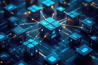 Connected digital cubes, representing SaaS Platform, Assure Broking | DXC Technology Capabilities