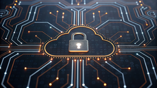 CPU board with locked chip in cloud, representing zero trust security | DXC Technology